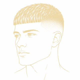 Edgar – fryzura męska, rysunek