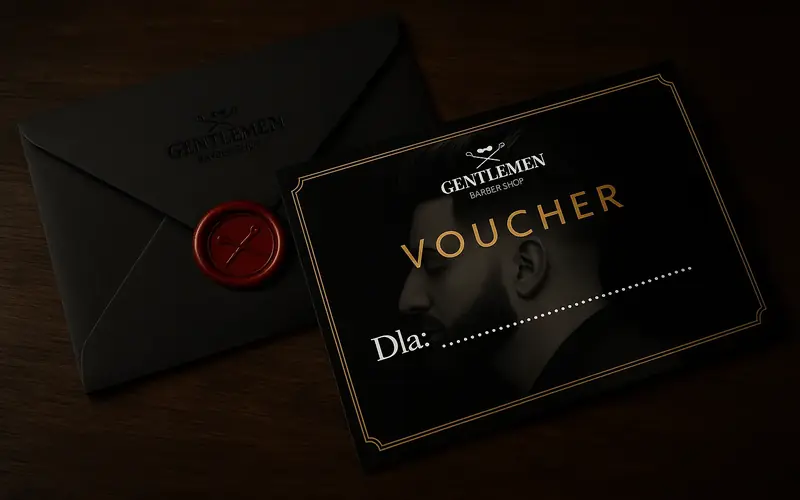 Elegancki voucher prezentowy Gentlemen Barber Shop Sanok